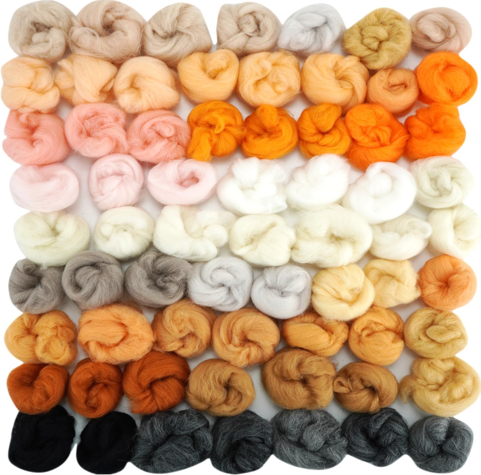 Misscrafts 72pcs Needle Felting Wool Fibre Wool Yarn Roving 3g/Pack for DIY Craft Materials Hand Spinnings Wool Felting (24 Colors)