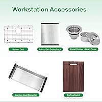 Vista 8 de Davivy Undermount Stainless Steel Kitchen Sink,27 x 18 x 10 Inch Workstation Kitchen Sink,Handmade Single Bowl Kitchen Sinks,Stainless Steel