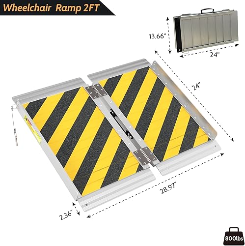 Miniatura 3 de Rampa antideslizante para silla de ruedas de 5 pies, rampas para discapacitados para la entrada del hogar, rampas portátiles para escalones con