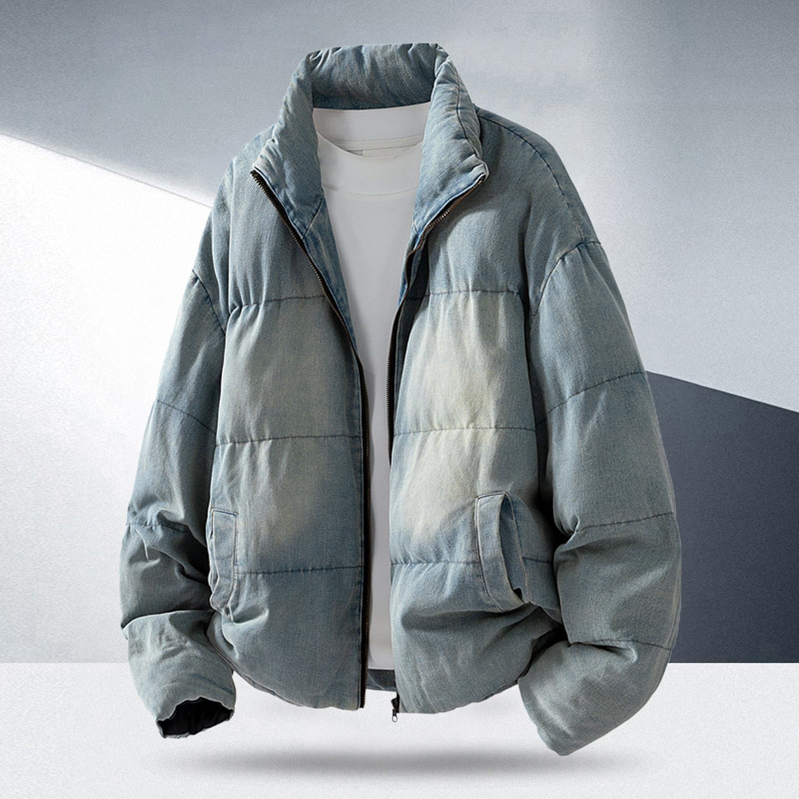 Piumino da uomo, leggero, trapuntato, caldo, invernale, da uomo, per autunno e inverno, in tinta unita, giacca softshell