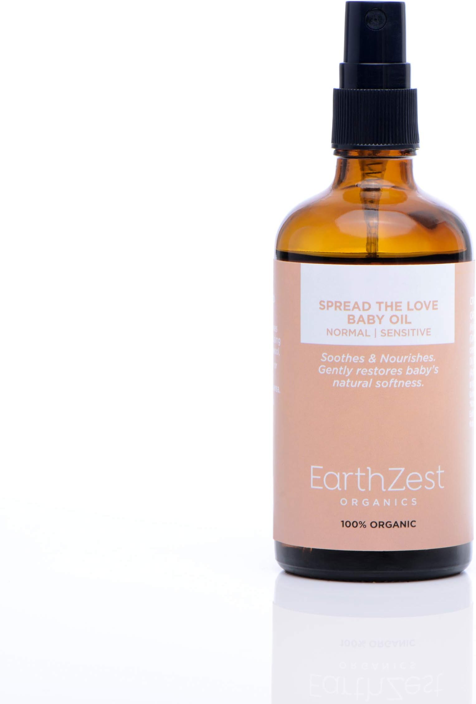 Spread The Love Baby Oil by EarthZest Organics -100% Organic, Natural & Certified Vegan. NO Synthetics. Formulated with Pure Botanical Oils for even the most sensitive Baby Skin (Eczema & Nappy Rash)