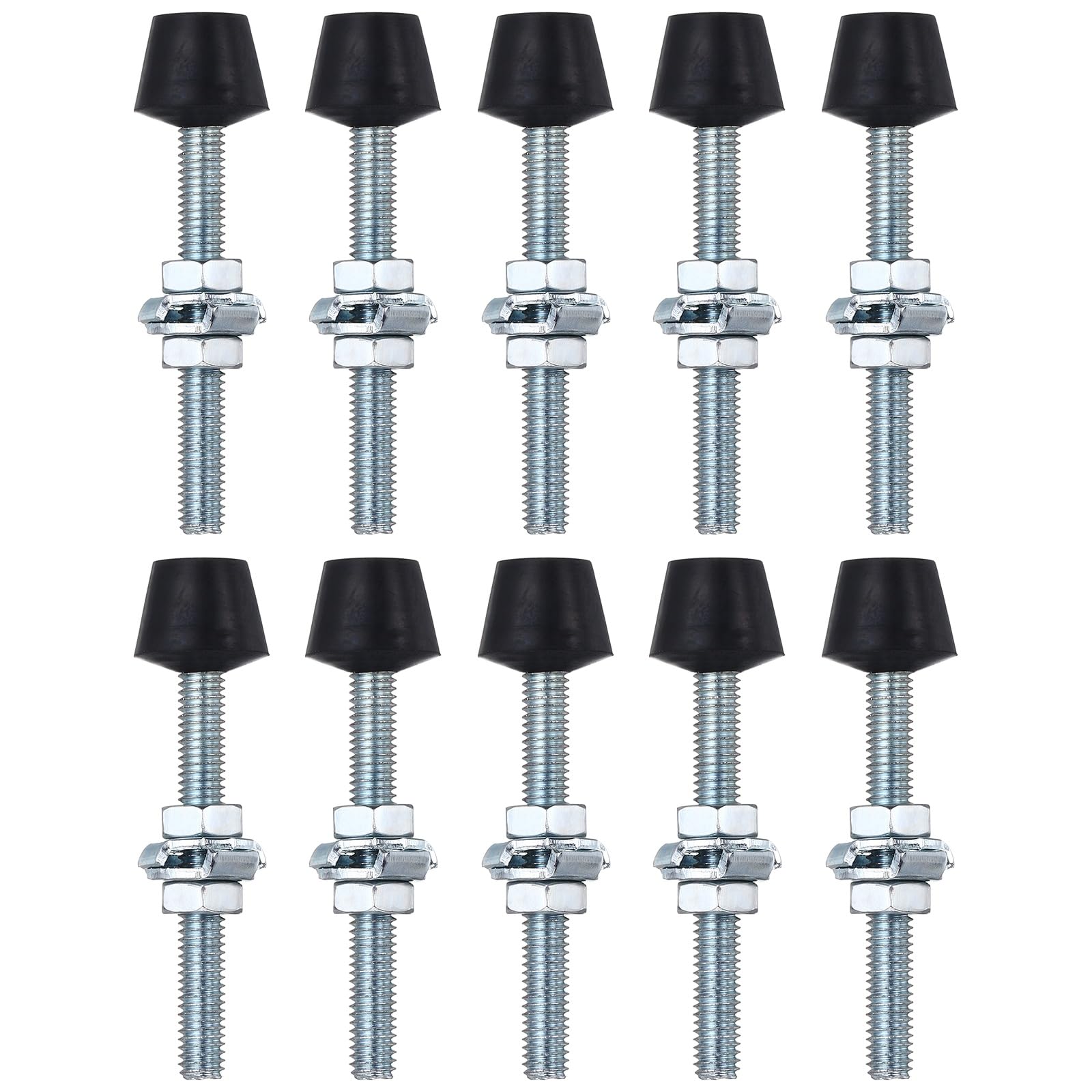 sourcing map Rubber Head Toggle Clamps M6x63 mm Screw Assembly 10Pcs