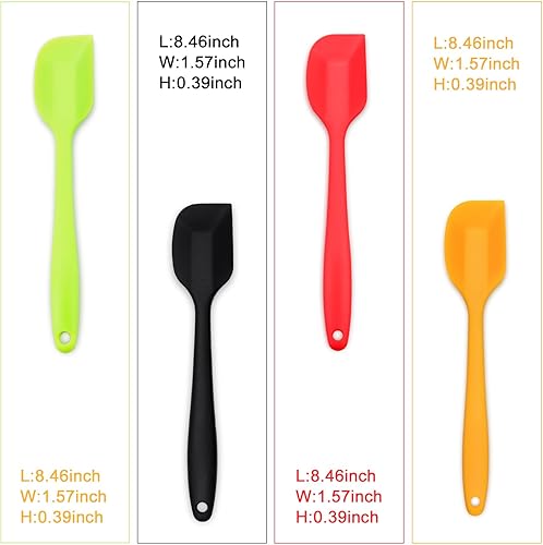 Miniatura 2 de Juego de 4 espátulas de silicona, S, RojoVerdeNegroNaranja