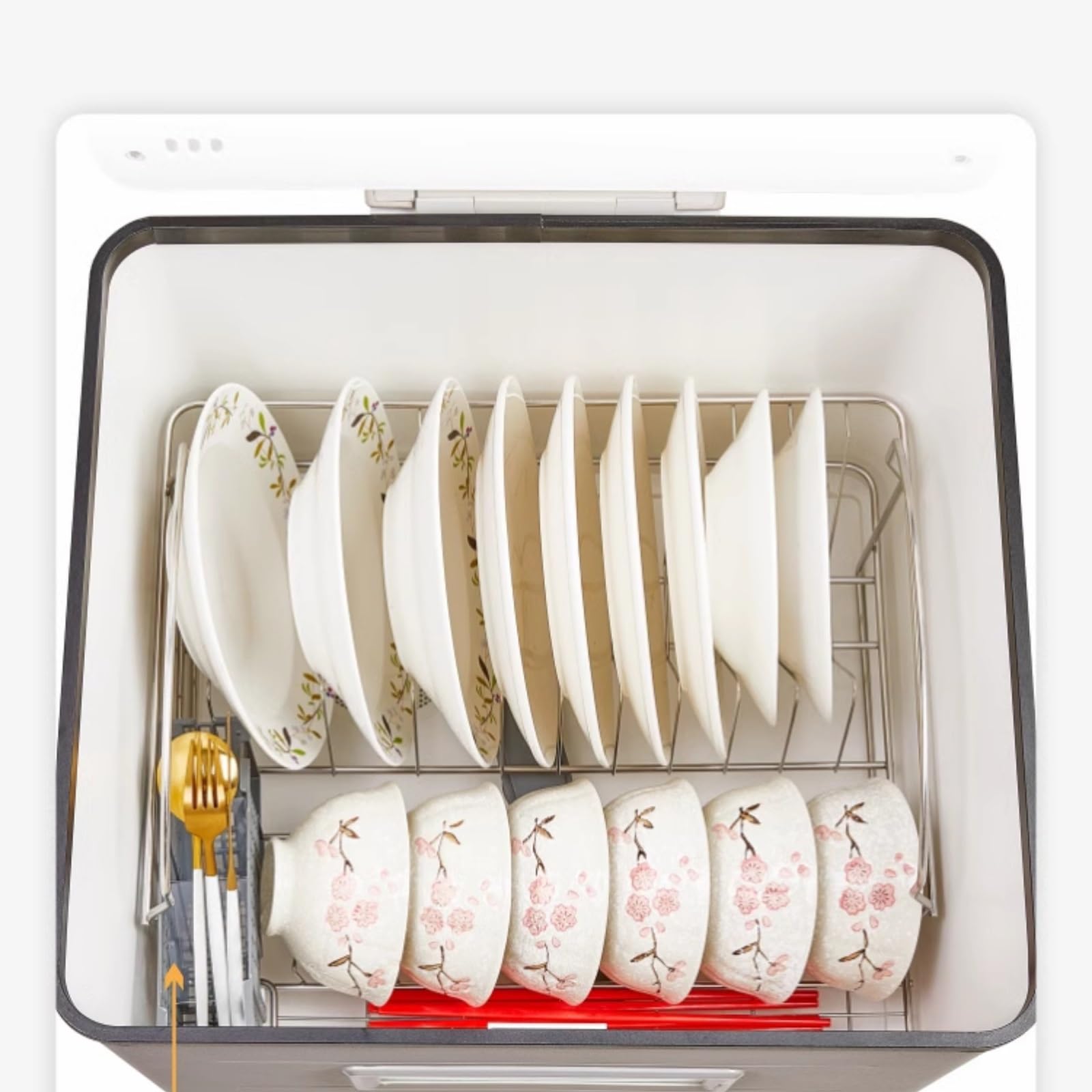 Lavavajillas de mesa doméstico de un solo toque, lavado con agua caliente, lavavajillas de encimera de secado UV