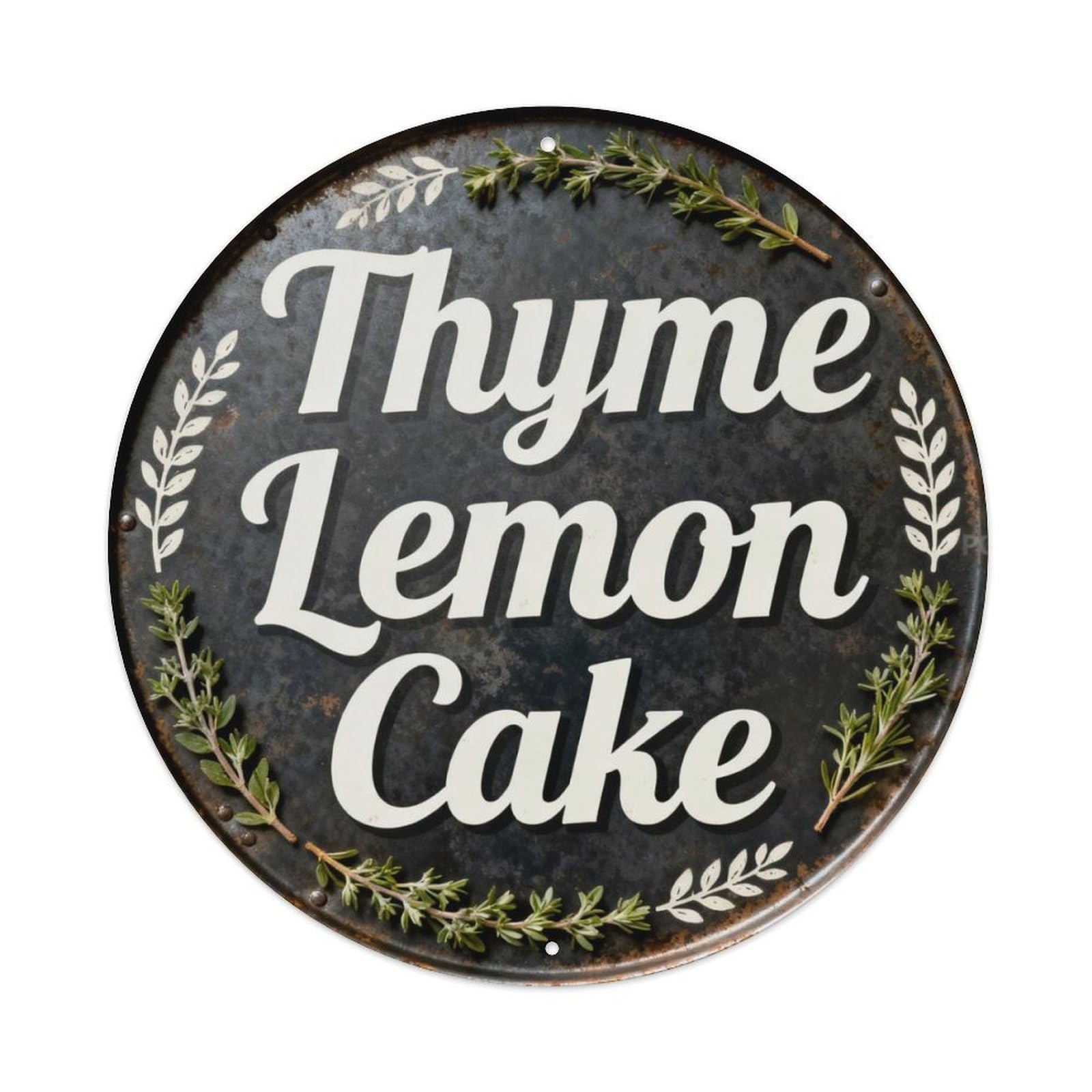 Thyme Lemon Cake Metal Tin Sign Plaque