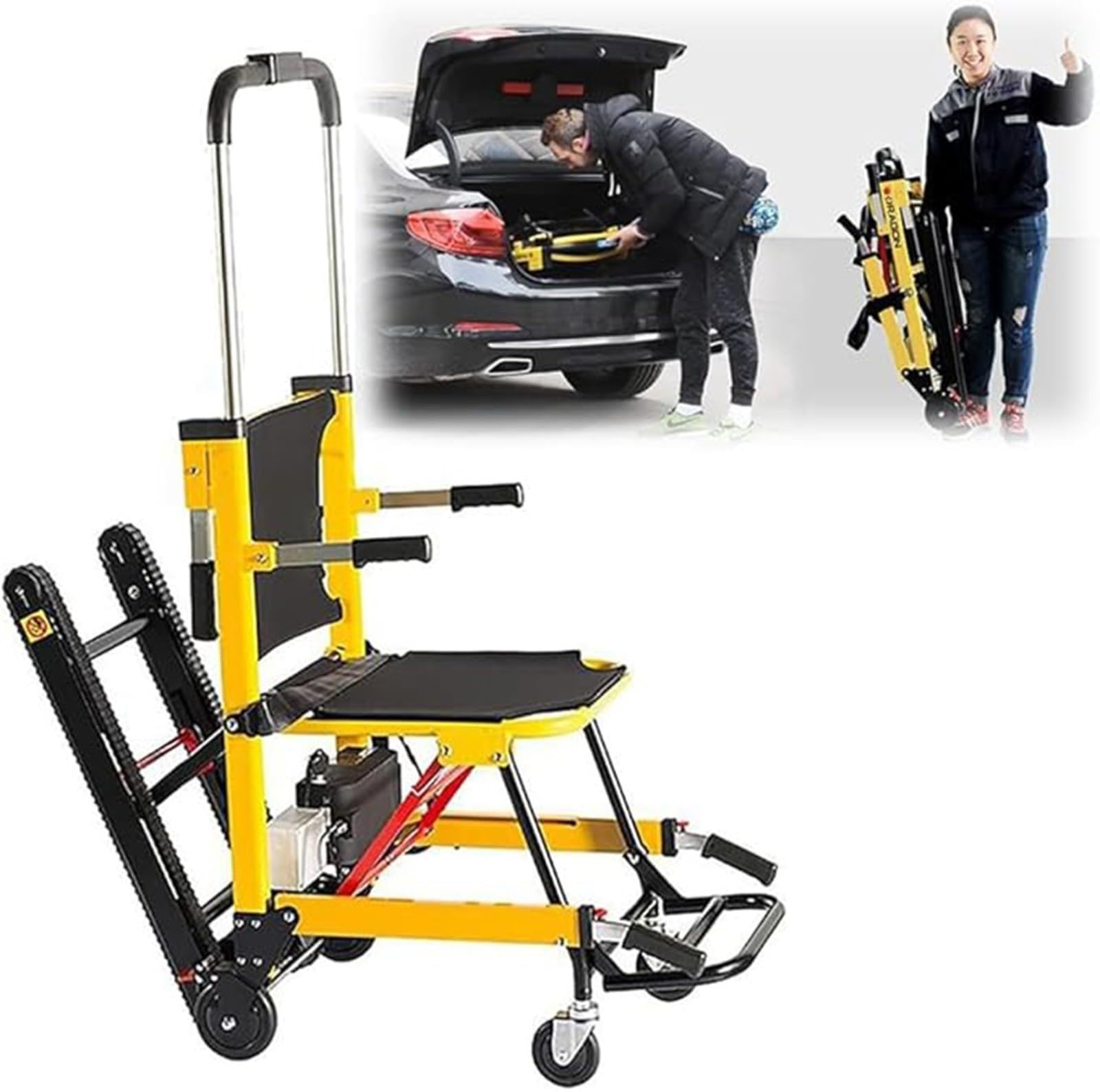 Silla De Ruedas Eléctrica para Subir Escaleras, Versión De Oruga/Control Inteligente, Personas Mayores Y Discapacitadas, Aleación De Aluminio,Carga De Seguridad 169 Kg/373 Libra