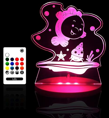 Tulio Dream Lights - Lámpara de mesa para niños y niñas, control remoto, alimentación USB, 12 colores para dormitorio o decoración