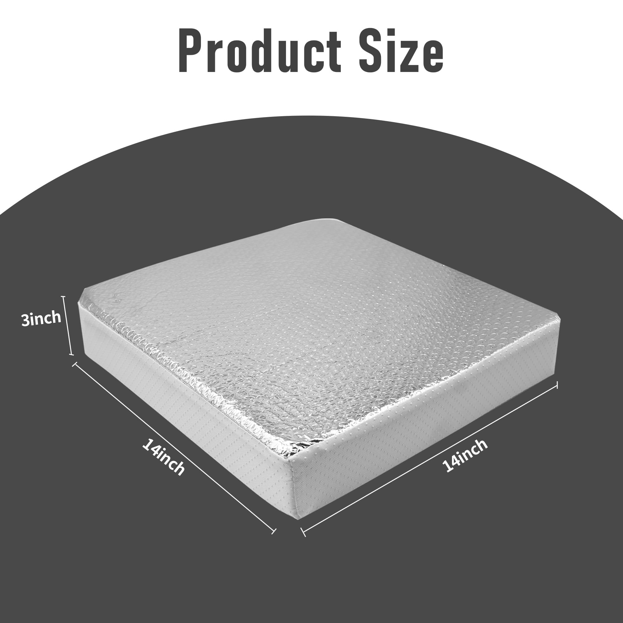 AHIER RV Skylight Insulator Covers (2-Pack) | 14"x14"x3" Reflective Foam Covers For Roof Vents