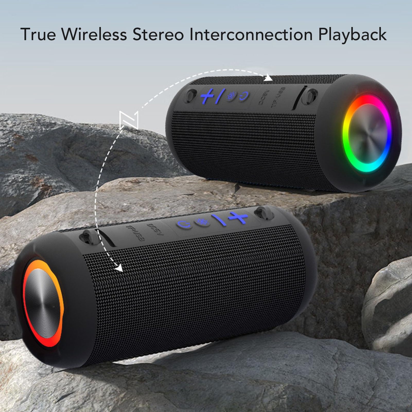 GOWENIC Altavoz Bluetooth Portátil 30W para Hogar y Camping