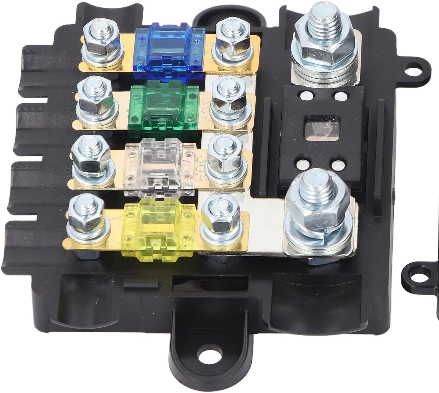 5 Way Box 12V 24V Power Distribution Block Holder with 30A 60A 80A 100A 250A Negative Busbar for Automotive