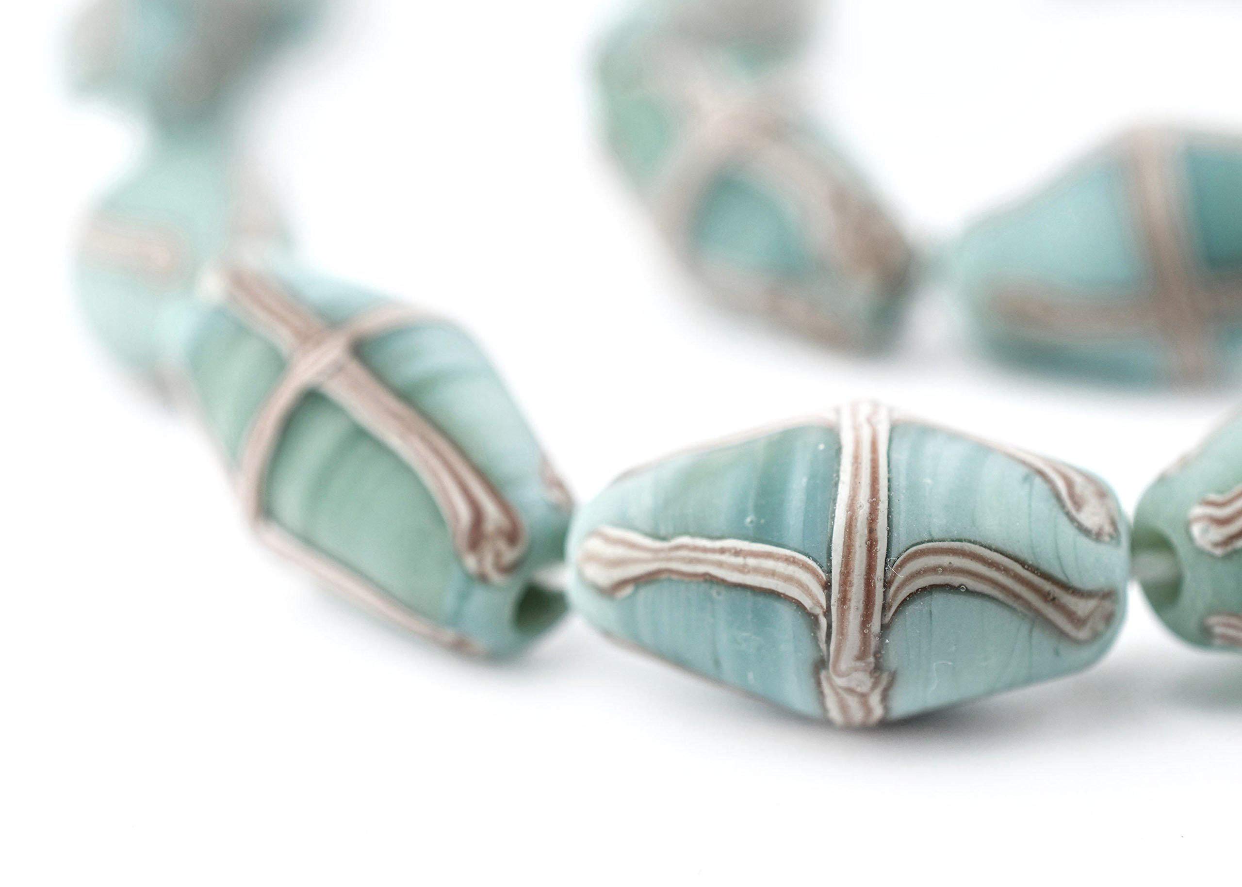 The Bead ChestJava French Cross Beads: Indonesian Glass Trade Beads for DIY Jewelry Making (Pistachio Green)