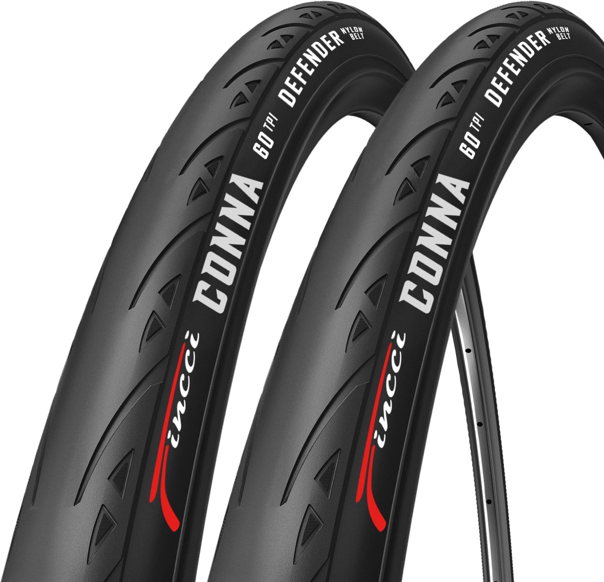 Fincci Road Bike 700x23c Tyres - Pair Slick 700c Tyres, 28 inch 23-622 with 1mm Nylon Protection 60 TPI, Durable Turbo Trainer Tyre for Race, Gravel, Carrera and Touring Bicycles