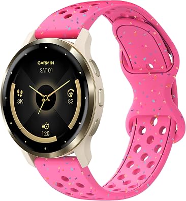 Laband 18mm Colorful Sport Silicone Watch Band Compatible With Garmin Venu 3S 41mm/Venu 2S/Vivoactive 4S/Vivomove 3S/Venu 4 41mm/Forerunner 255S/Forerunner 265S,Recycled Plastic Soft Sport Strap