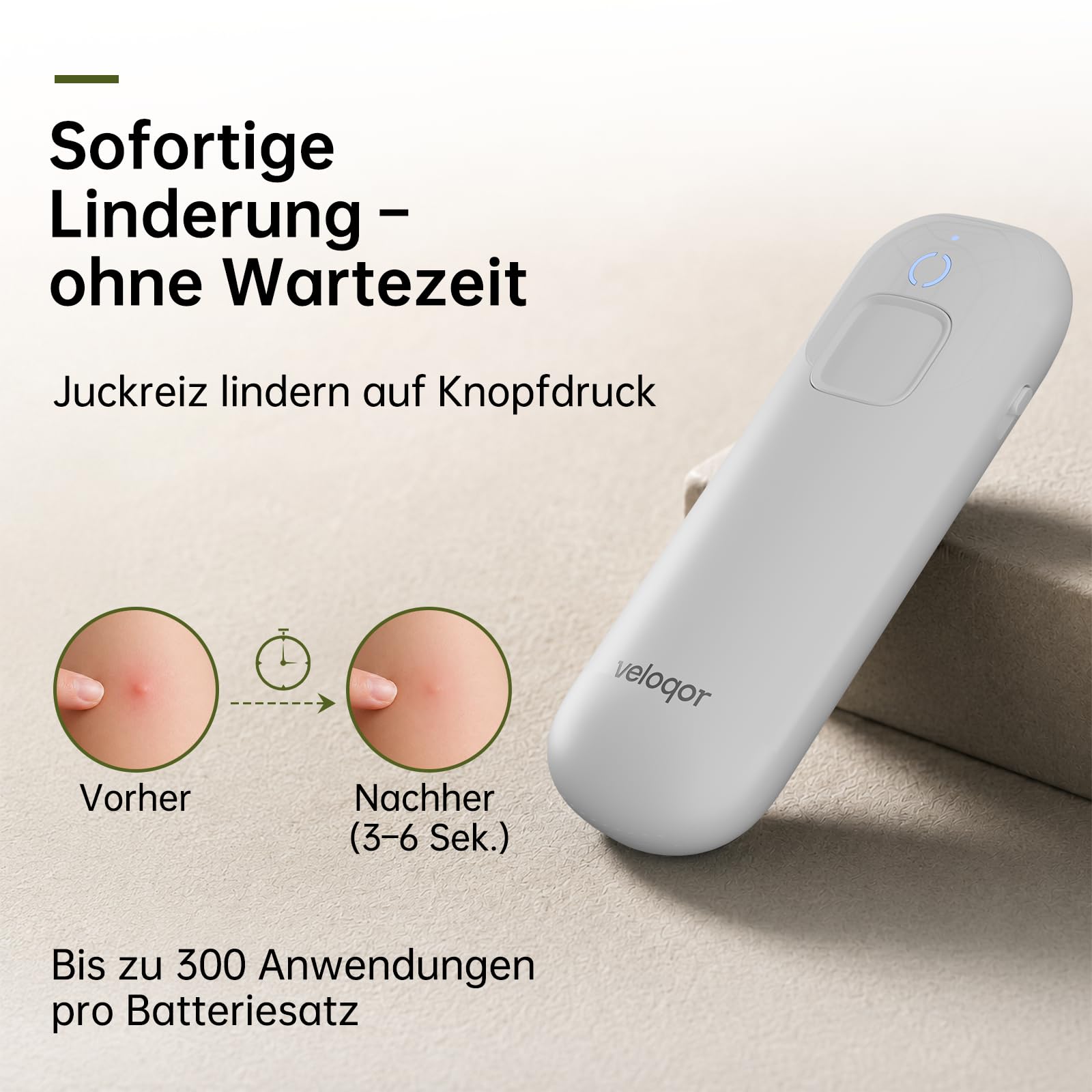 Insektenstichheiler, Mückenstich Hitzestift zur Linderung von Juckreiz und Schwellungen, Chemiefreier Stichheiler, mit Lichtfunktion für die Anwendung bei Nacht
