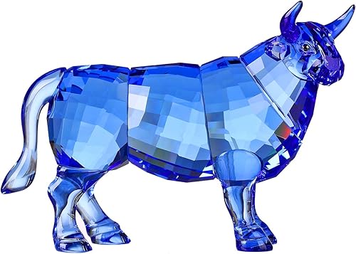 DOJOZ Crystal Bull Vaca Buey Ganado Regalos de Año Nuevo Decoración del Hogar Figuritas Coleccionables Animal (azul)