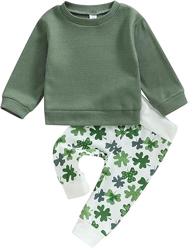 Vista 36 de Sasaerucure Infant Toddler Baby Boy Halloween Outfits Long Sleeve Shirts Pumpkin Sweatshirt with Pants 2Pcs Winter Clothes 2-CD Rojo Verde