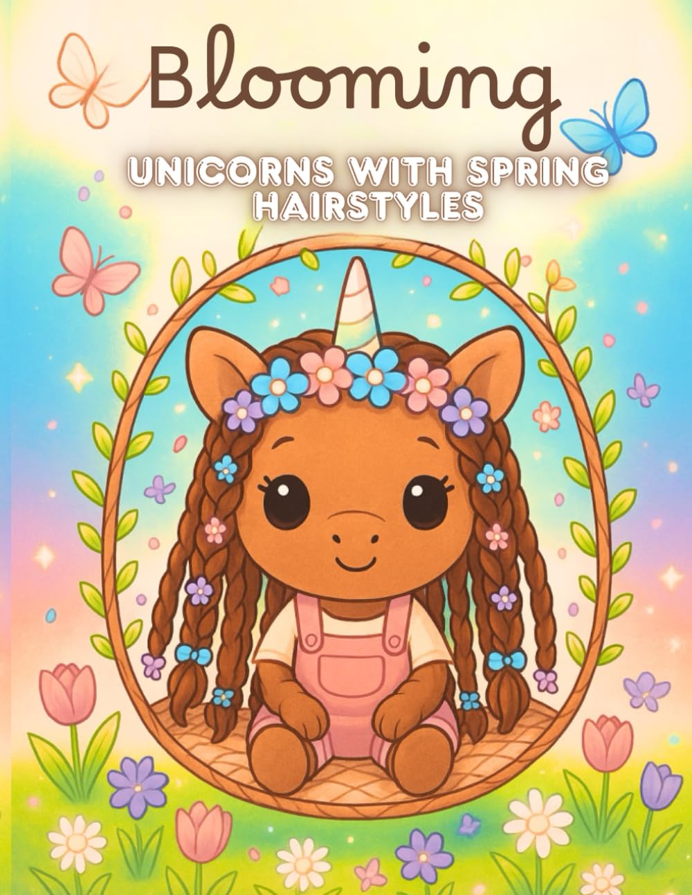 Blooming Unicorns: A Spring Coloring Book Celebrating Braids, Locs & Twists in Magical Spring Scenes (Seasonal Unicorn Hairstyles Coloring Book Series)