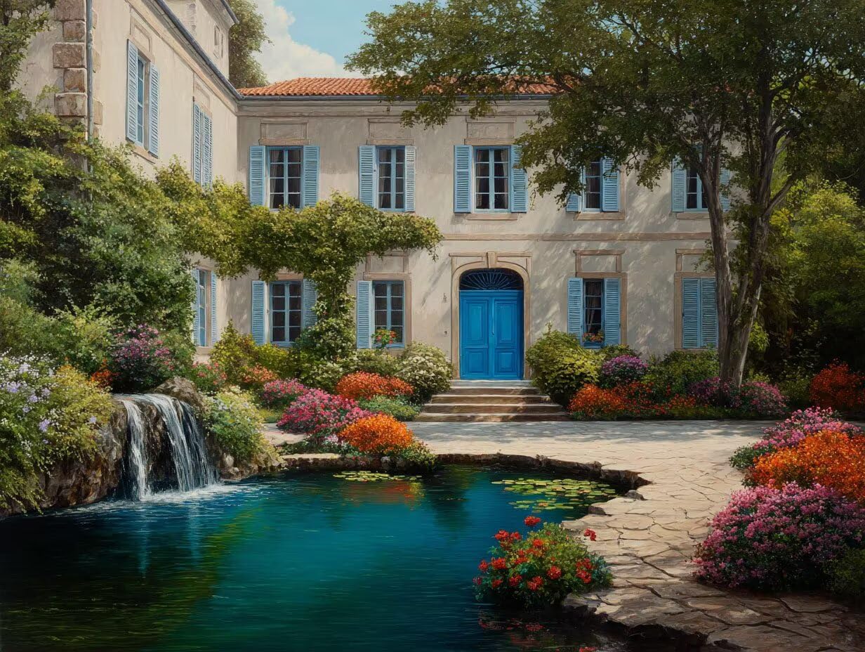Diamond Painting stagno Diamond Painting Adulti giardino Disegni con Perline da Attaccare, Kit Ricamo Principianti 5D DIY Kit Pittura Strass Punto Croce, Oggetti Decorativi per la Casa, 70x90cm u-14