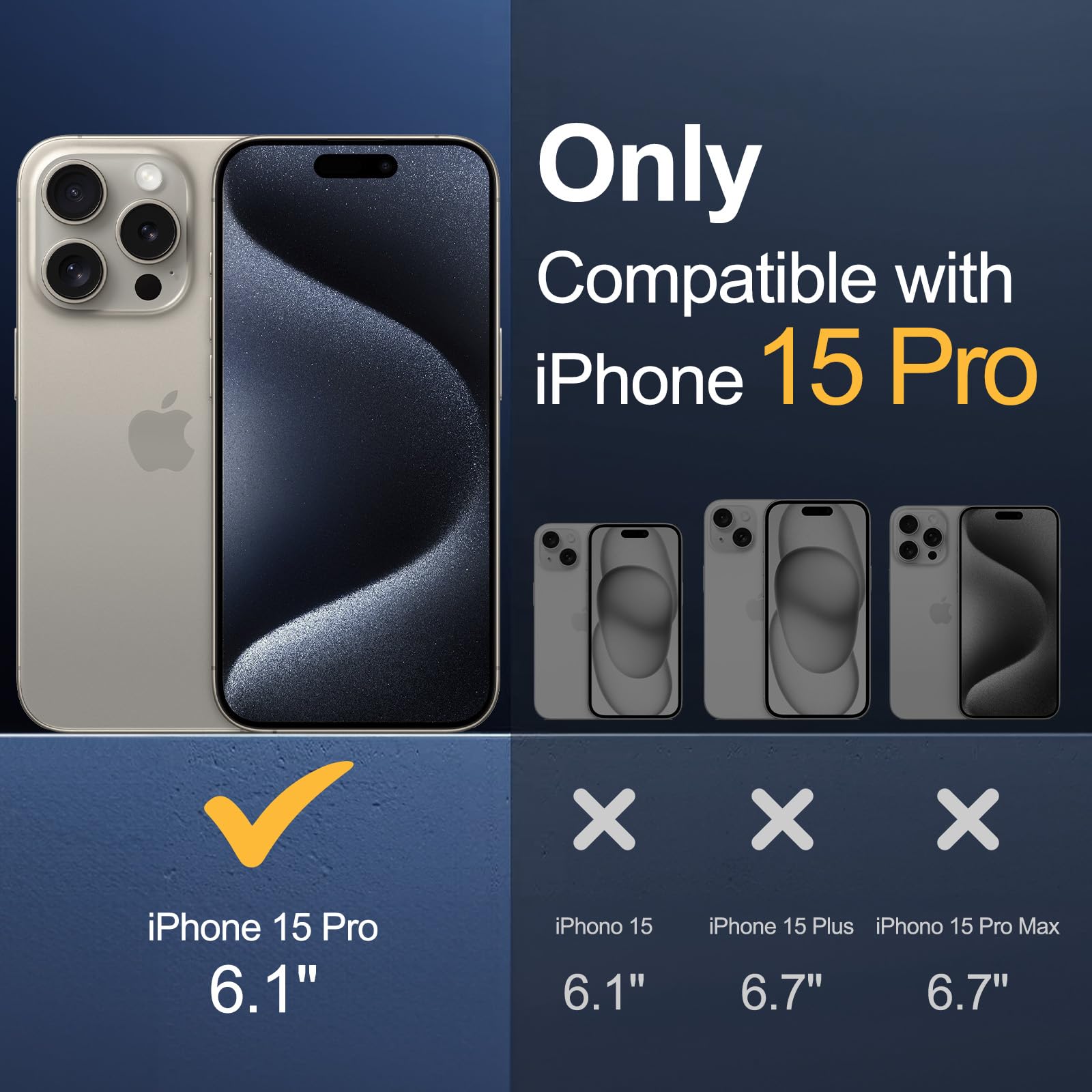 Aunote Cover per iPhone 15 Pro 6,1 Pollici Compatibile con MagSafe Custodia Antishock, Retro Opaco Resistente ai Graffi e Magnetica - Nero