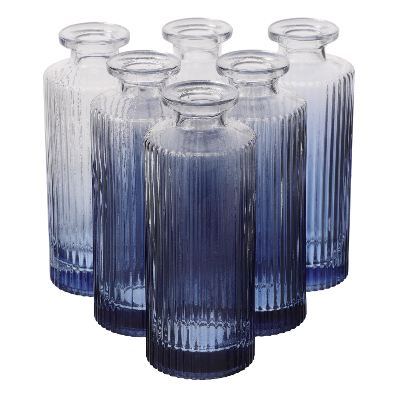 INOOMP 6 Bottiglie di Profumo in Vetro con diffusore - Diffusore di Oli Essenziali in Rilievo - Vaso Decorativo Vuoto per fragranze - Ornamento in Bottiglia di Cristallo