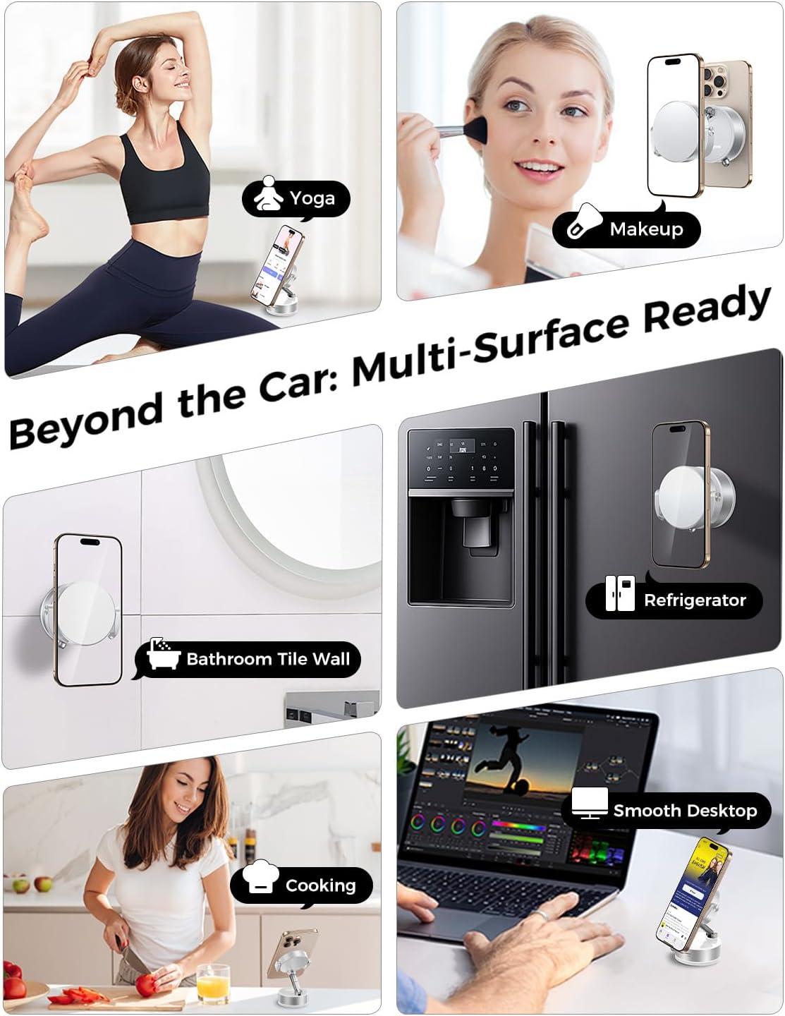 MAGIC JOHN Upgrade Ultra Magnetic Phone Holders for Your Car, Foldable Car Phone Holder Mount for Dashboard, 360° Rotatable Magnetic Phone Holder for Car, Magnetic Car Mount for iPhone All Cell Phones - Image 8