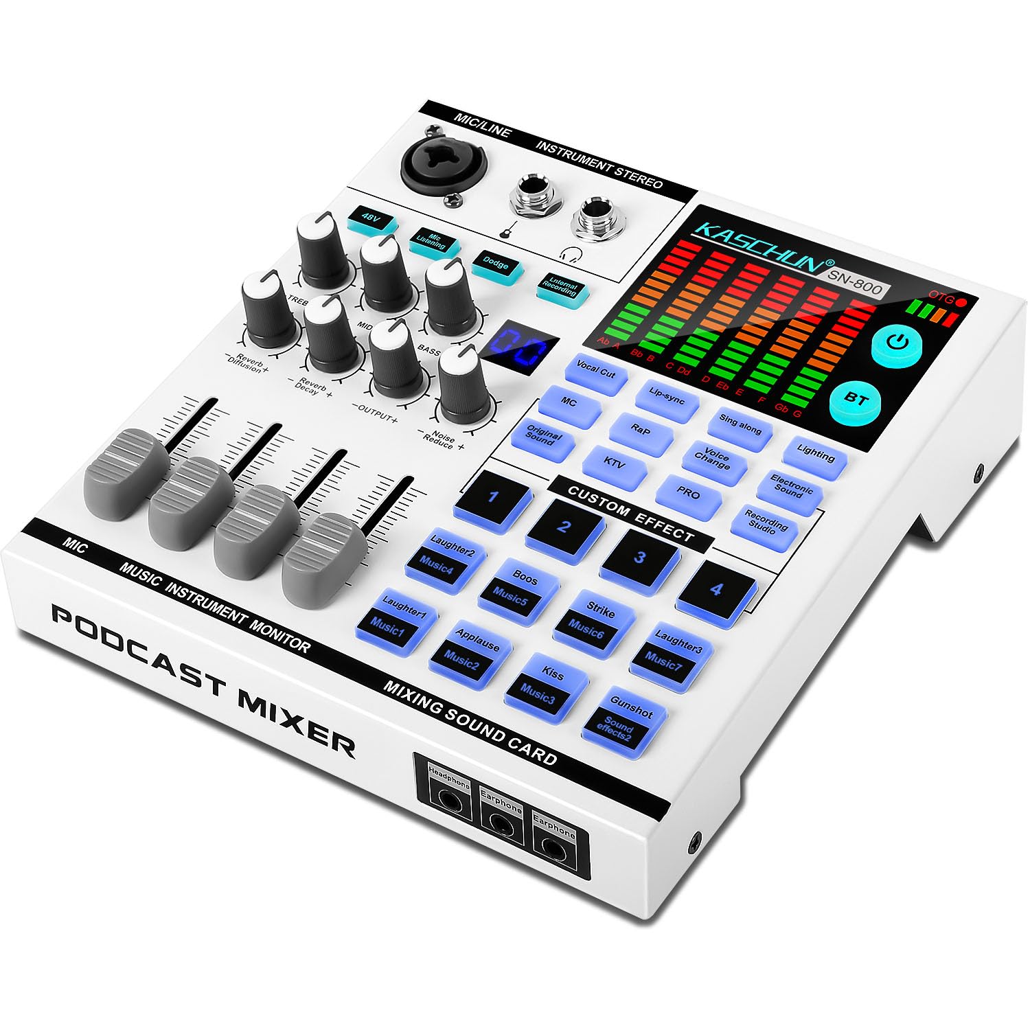 Amazon.com: Gaming Audio Mixer, Sound Card With 48V Phantom Power