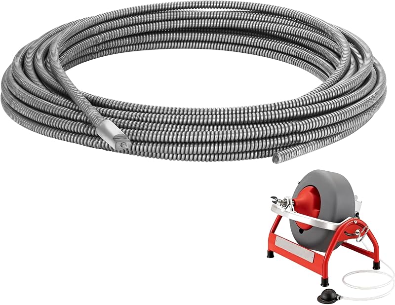 Upgraded 87597 1/2-Inch x 75-Feet C-45IW Solid Core Cable, Compatible with RIDGID K-3800, K-400 & More, Inner Core Cable for Home Drain, Drain Cleaning Equipment, Steel Pipe Snake for Drain Cleaning