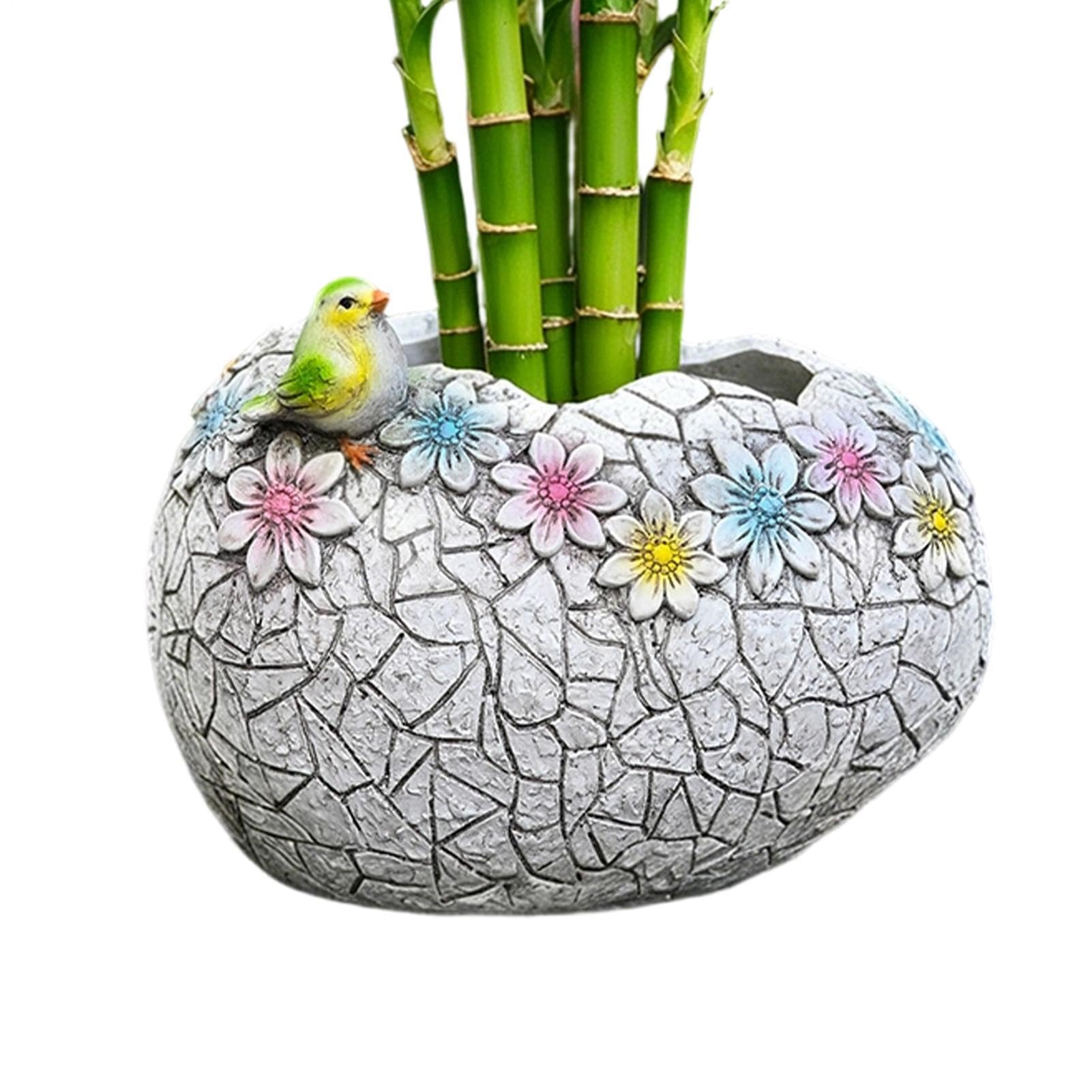 Jardinière en résine coquille d'œuf pour cactus et plantes d'extérieur et balcon