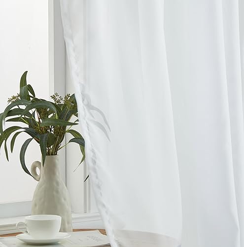 Miniatura 6 de HLCME - Juego de 2 paneles de cortina de gasa transparente para ventana recámara sala de estar Juego de 2 paneles con longitudes de 4572 6096 1144