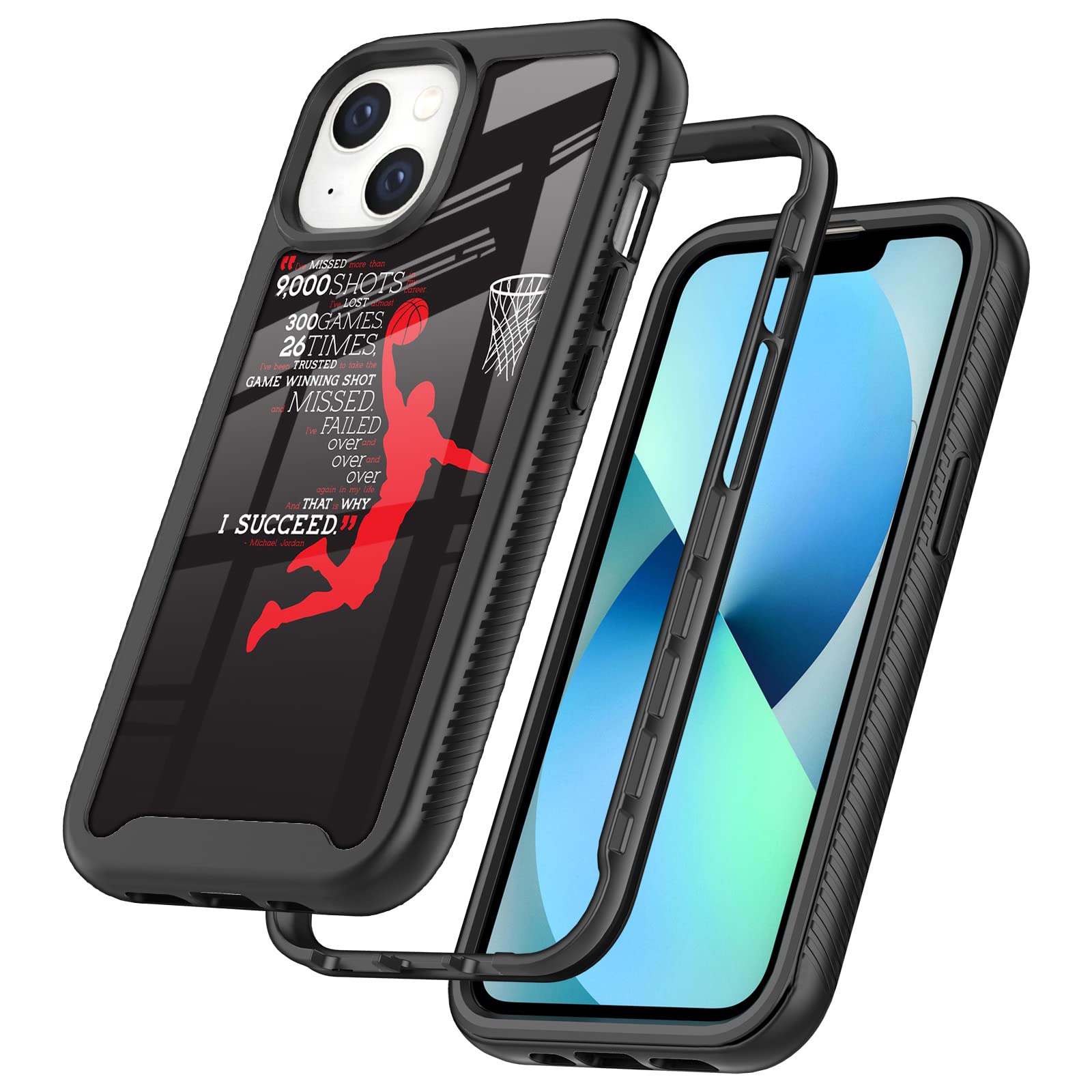 GUGU6JI Street Fashion Cool Funny Dunk Basketball Design Compatible with iPhone 14 Case/13 Case for Boys Man Luxury Shockproof Rugged Cover Dual Layer