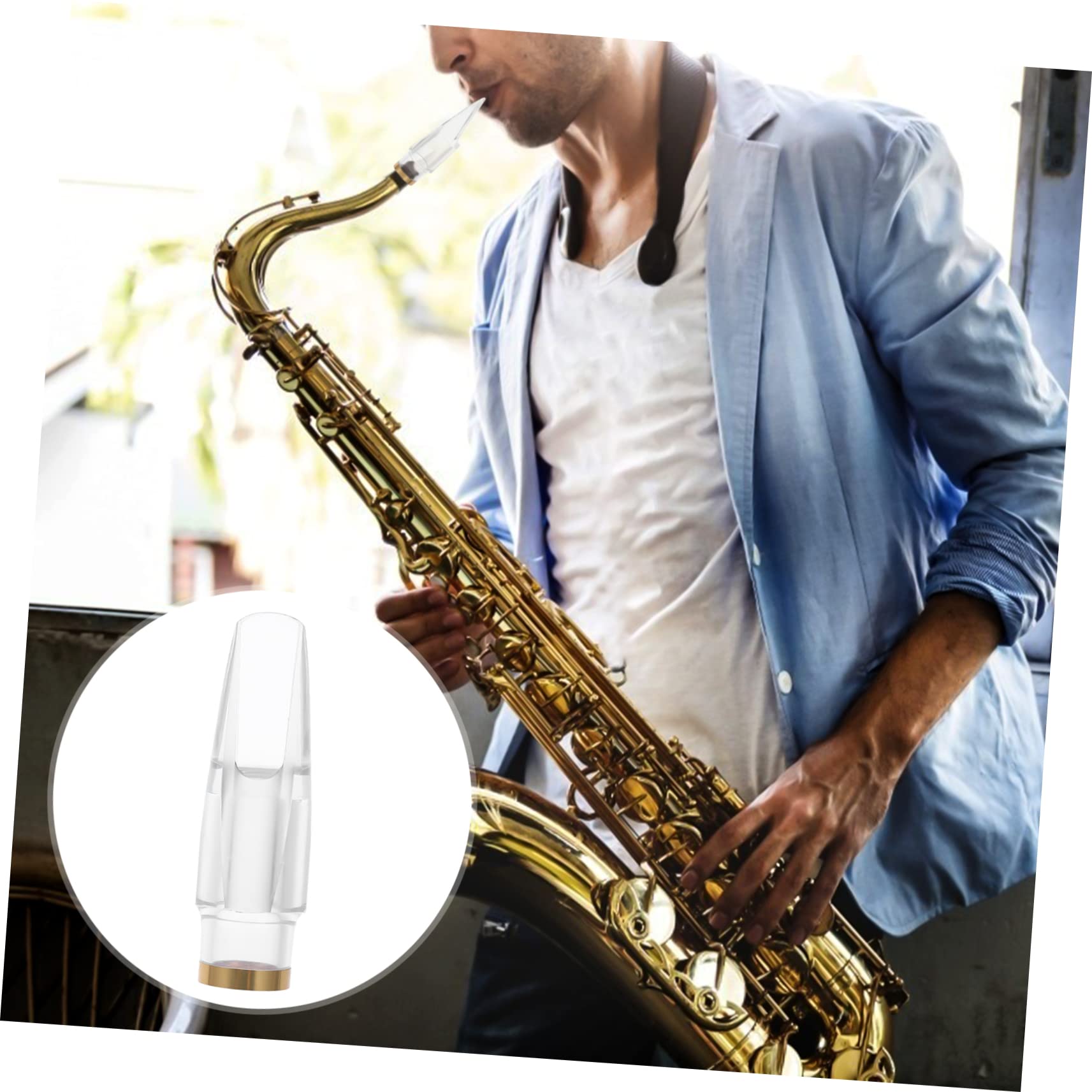 HEMOTON 3 Pz per sassofono fornitura di strumenti musicali strumento musicale p principiante bianca testa di sassofono boccaglio resistente piccolo Testa tubolare AbS