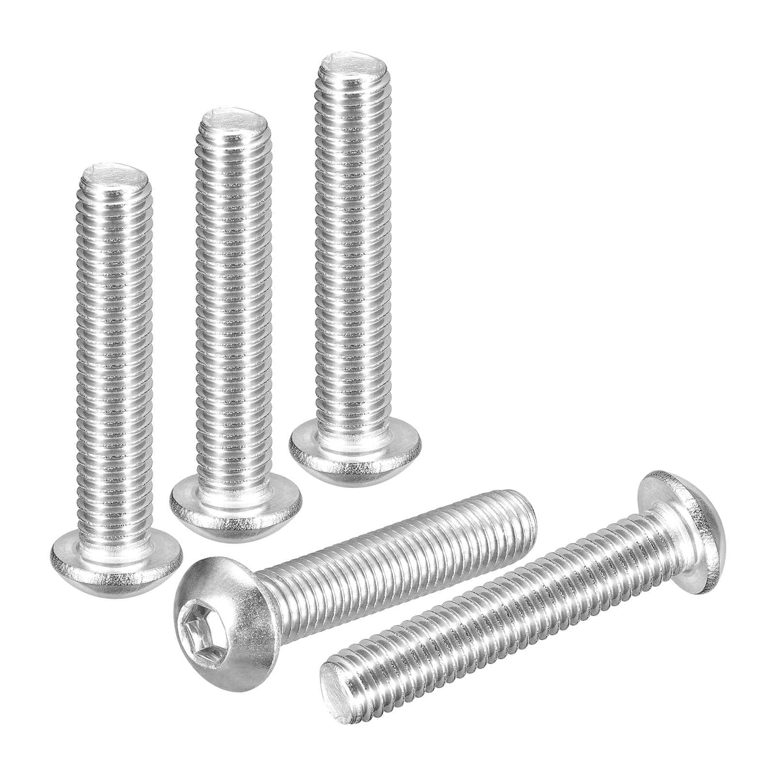 DTGN M8-1.25x40mm Button Head Socket Cap Screws - 12Pack - Good for Road Bicycle, Mountain Bike, Auto, Motorcycle - 304 Stainless Steel Whitewashed - Hex Socket Drive Fasteners โ image 1