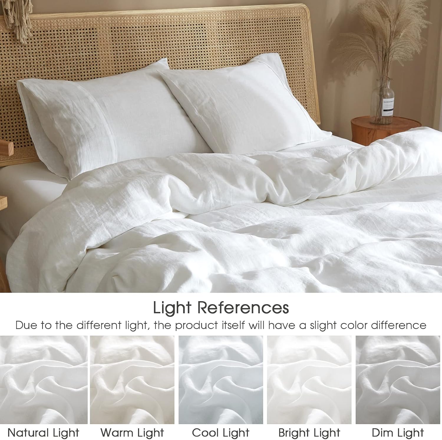 HYPREST 100% French Linen White Body Pillow Cover, Stone Washed Flax Linen Body Pillow Cover 20x54, Super Soft Breathable Cooling Moisture-Absorbing Bed Pillow Cover Envelope Design - Image 6