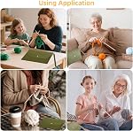 Interchangeable Circular Knitting Needles Set 13 Pairs, Aluminum Short 4-inch Round Metal Crochet Needles for Sock Sizes US 3-10mm with 4 Cords Cable, Accessories Case Christmas Gift (Rose Gold)