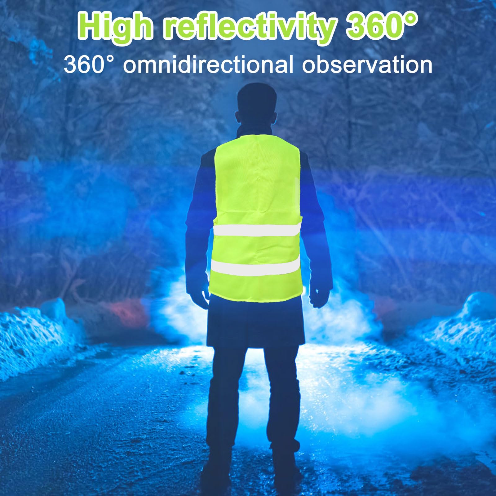 Viking Signs CP5283-A4L-PV Forklifts In Use, Safety Vests Or High Visibility Clothing Must Be Worn Sign, Photo luminescent Vinyl Sticker, 300 mm H x 200 mm W