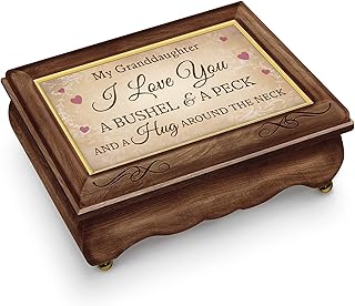 The Bradford Exchange Granddaughter, I Love You A Bushel and A Peck Handcrafted Wooden Music Box