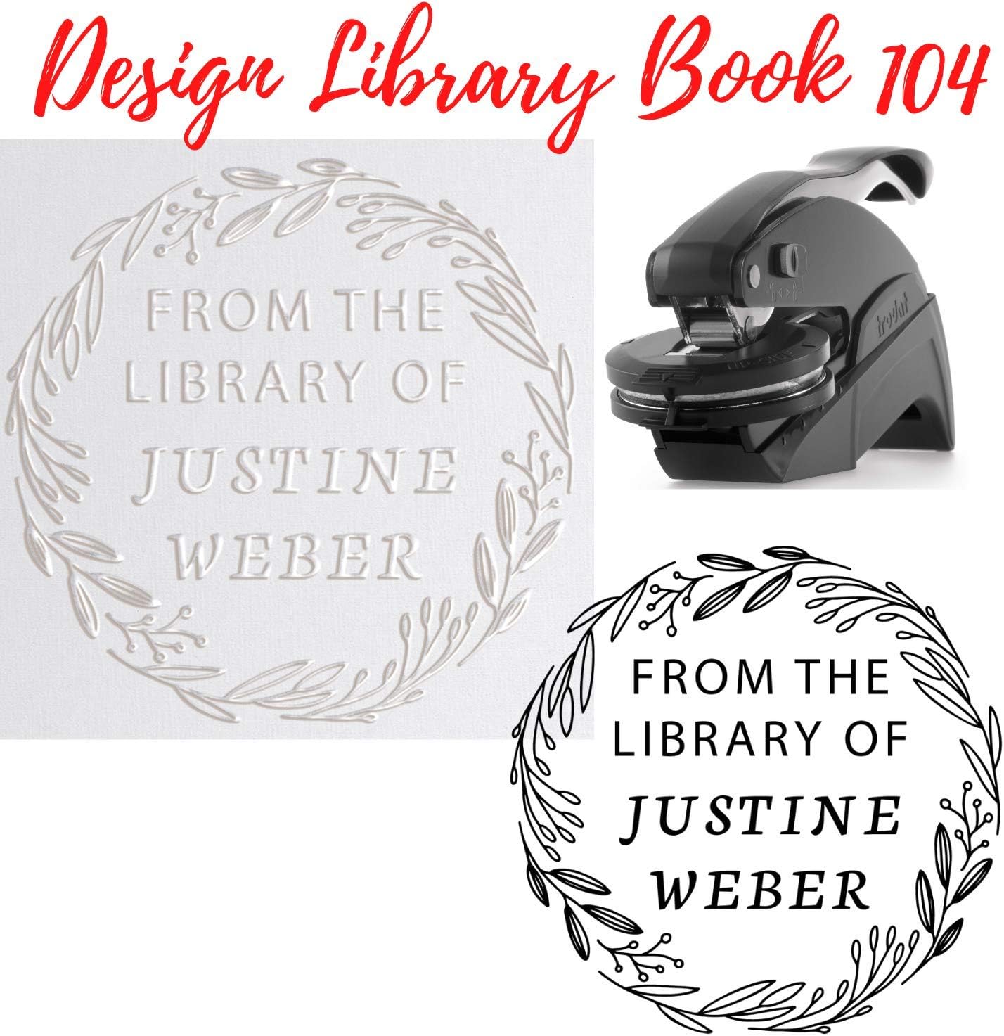 GBVllexuii Sello Personalizado De Libro En Relieve Personalizado, Sello De Biblioteca, Sello De Texto, Logotipo, Tarjetas De Visita, Cuaderno De Papel, 4 Colores Disponibles