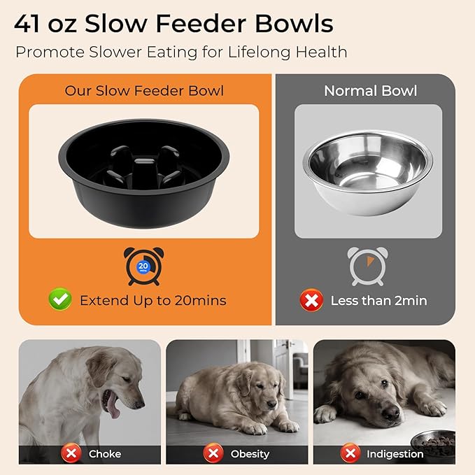 Comedero Elevado para Perro Ajustable Antideslizante con Pla miniatura 3