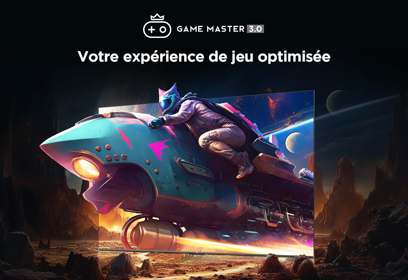 TCL 55T7B Téléviseur QLED Pro 55 pouces, 4K Ultra HD, HDR Pro, Smart TV Powered by Google TV (Dolby Vision & Atmos, Motion clarity, Hands-Free Voice Control, compatible avec Google assistant & Alexa).