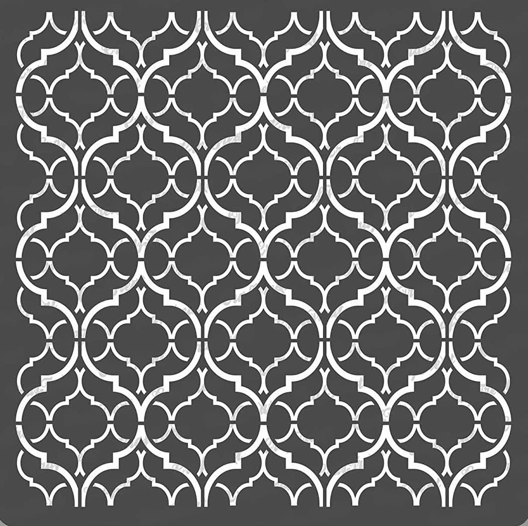 CrafTreat Moroccan Trellis Stencil for Wall Painting - Trellis in Trellis - Size: 12X12 Inches - Stencil for Furniture Painting Trellis - Pattern Work Stencils - Background Stencil for Craft