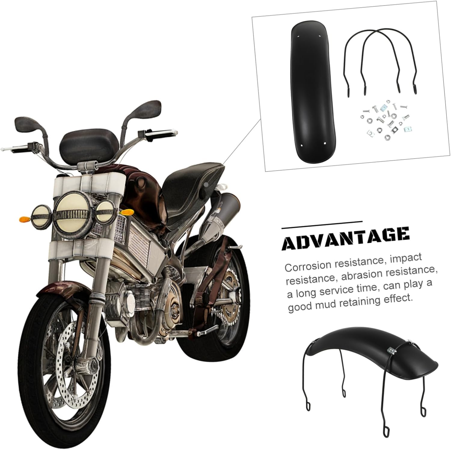 VICASKY Motorcycle Front Mudguard Mud Guard for Motorbike Splash Stylish Design Rugged Structure High Adaptability for Optimal