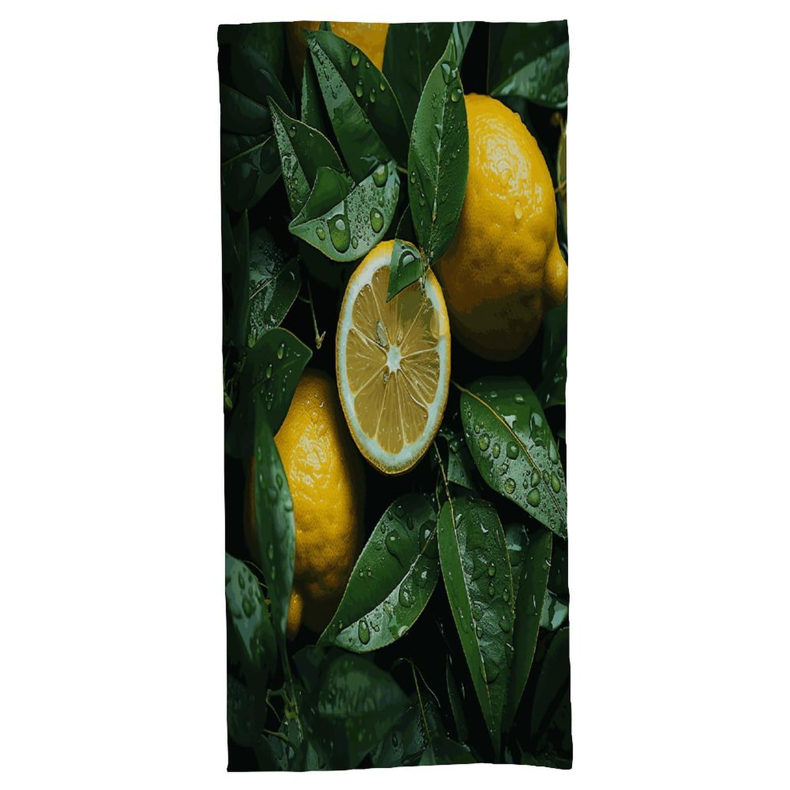 Fekiloot Men's Style Fresh Lemon Bath Towel Highly Absorbent,Beach Towels For Wo,Pool Towel Bathroom Essential For Beach,Gym,Travel, Camp