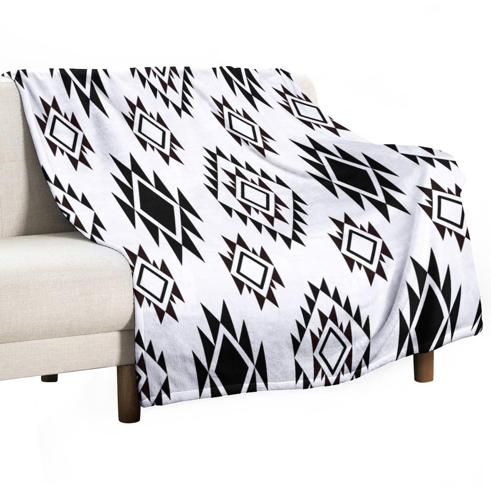 Amazon.com: JanJCurt Boho Throw Blanket, Black and White Native ...