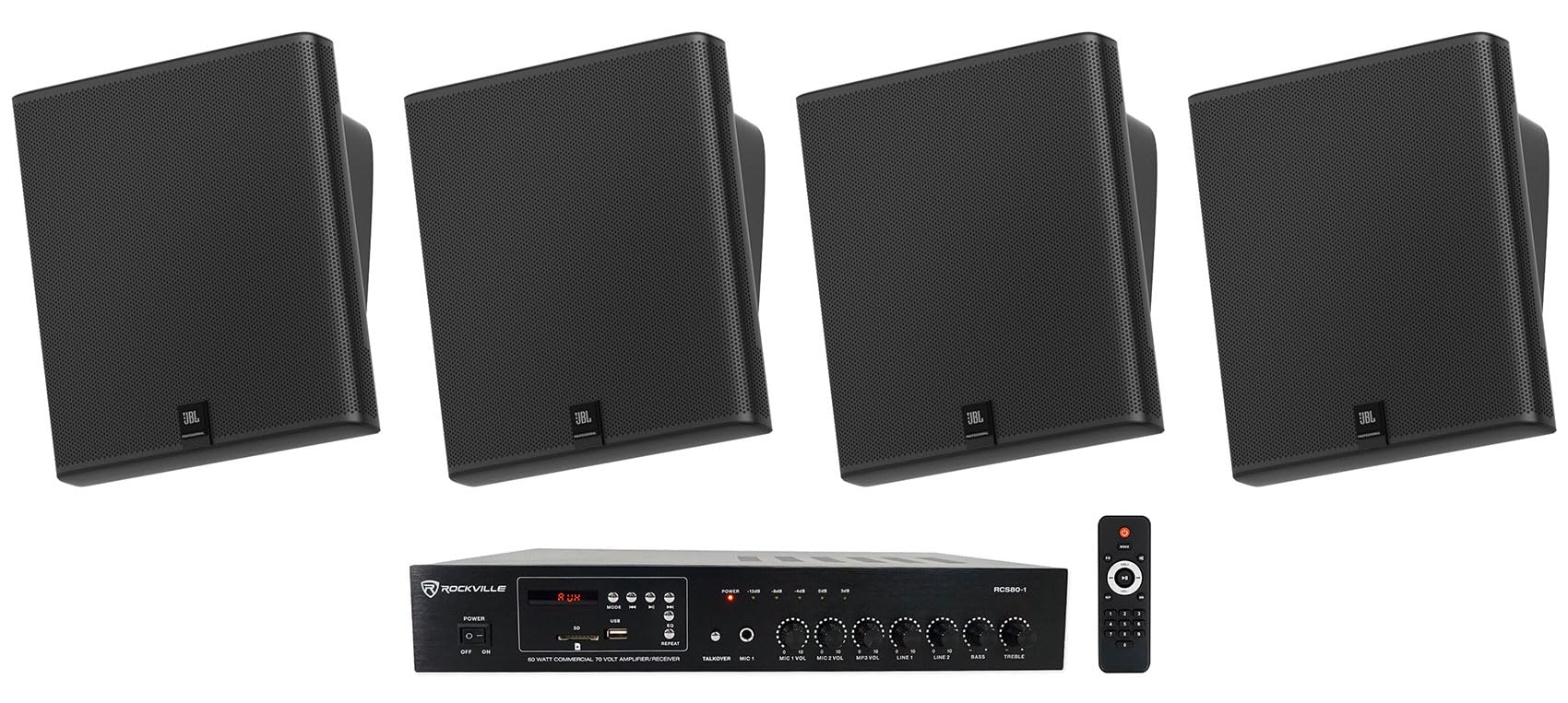 Audiosavings Bundle: (2) Pair JBI SLP12/T-BK Sleek Low-Profile On Wall Mount 3