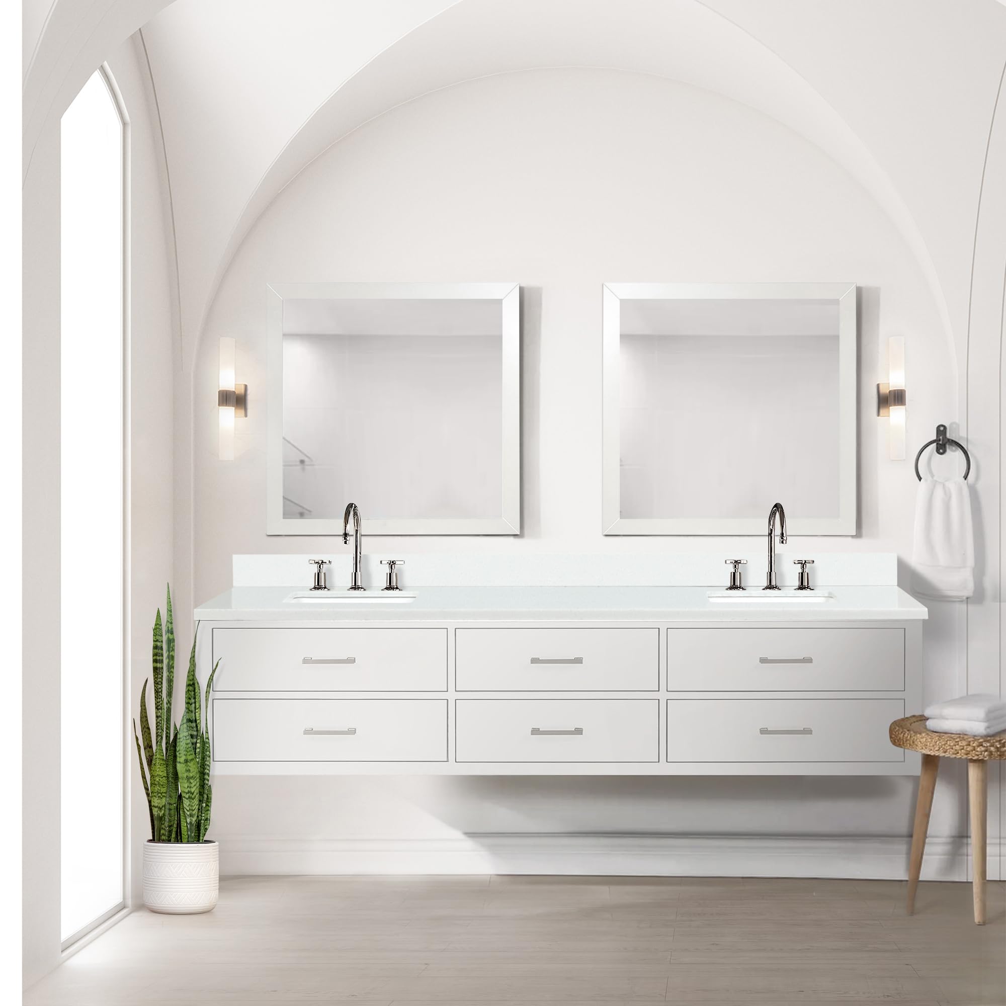 Amazon.com: White Double Bath Vanity 84 in. W x 22 in. D, with