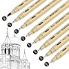 SUIN Fine Tip Drawing Pens, Professional Micro-Line Art Pens for Illustration and Sketching, Waterproof Black Ink Fineliner Pens for Bullet Journaling, Anime & Technical Drawing (8 Pack)