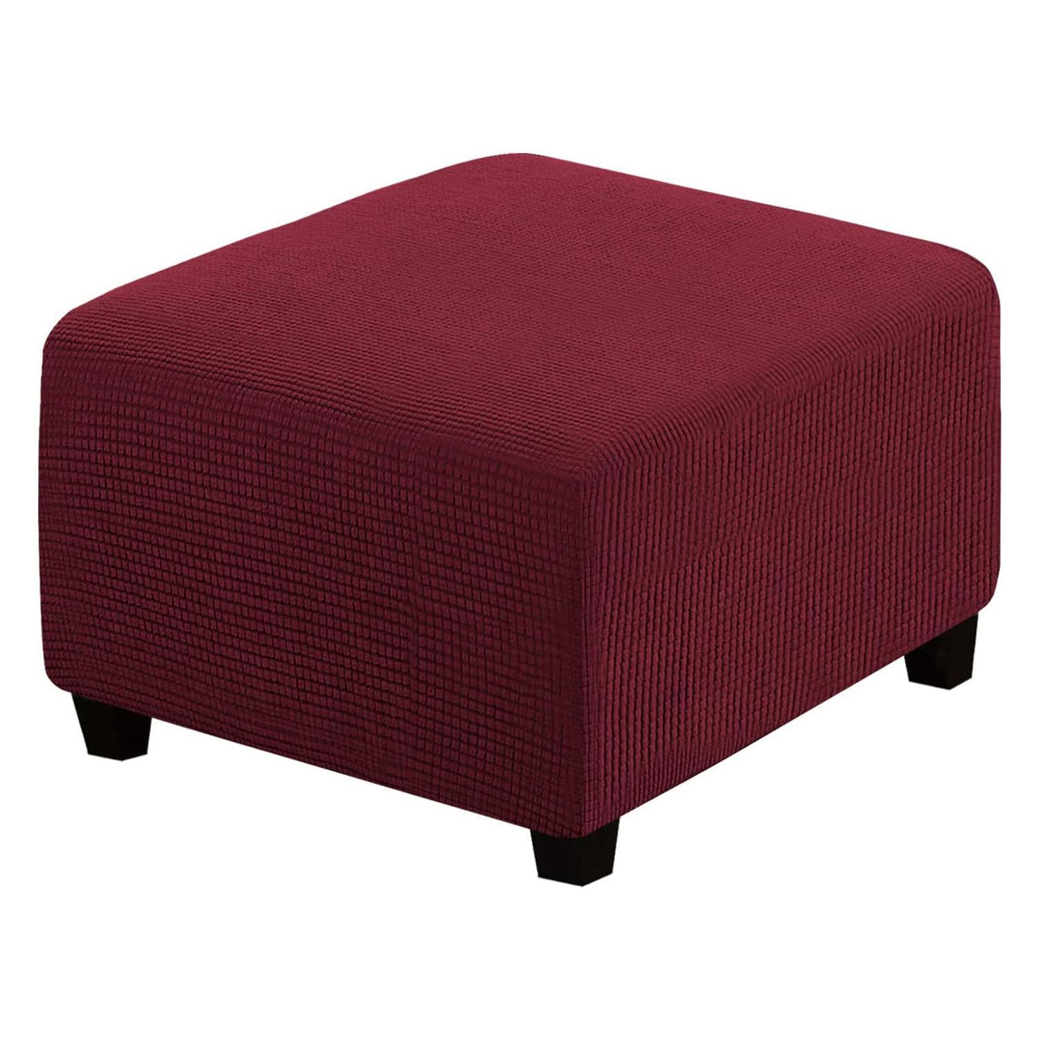 YYDSWTW Footstool Stool Cover Seat Cover Stool Covers Square Foot Rests for Living Room Footstools and Pouffes Stool Cover Footstool Cover 33-43cm wine red