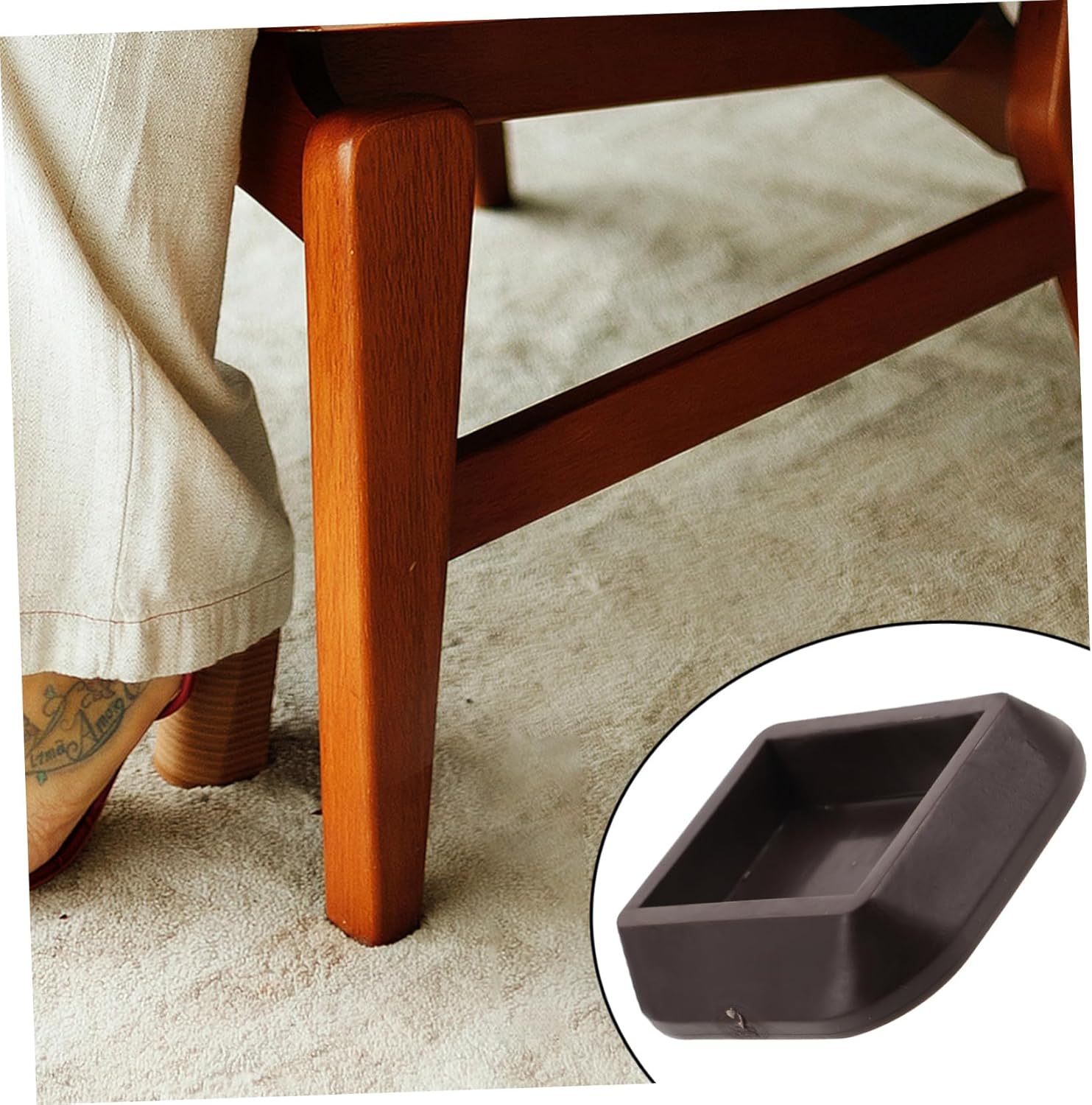 8pcs Silicone Furniture Wheel Stoppers Non- Casters for Sofas Beds and Chairs Floor Protectors Noise Reduction Deep for All Floor Types