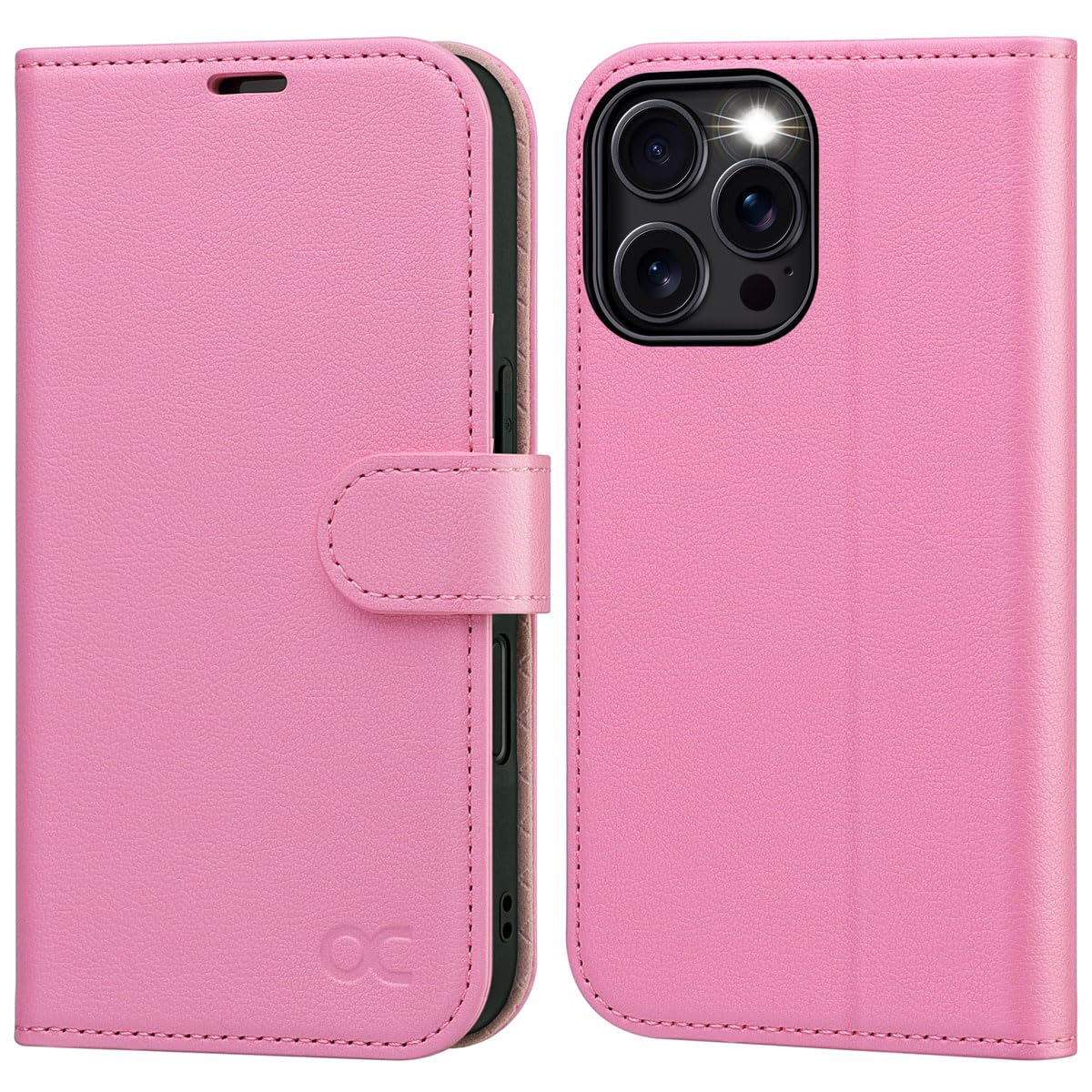 OCASE for iPhone 16 Pro Case, PU Leather Wallet, Magnetic Flip Folio Cover with RFID Blocking, Card Holders, Shockproof TPU