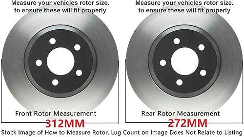 Miniatura 3 de Detroit Axle - Rotores de freno para Audi A3 Quattro Volkswagen GTI Jetta Passat Beetle EOS Golf Rotores de frenos perforados y ranurados Rotores